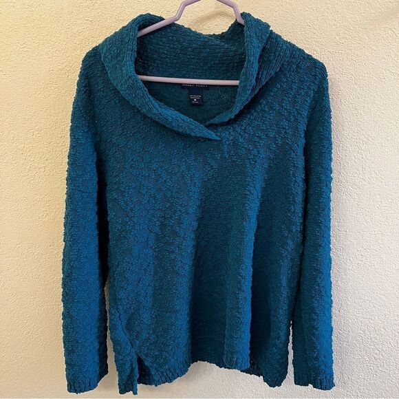 Karen Scott Teal Cowl Neck Sweater (Size Medium) - Picture 1 of 4